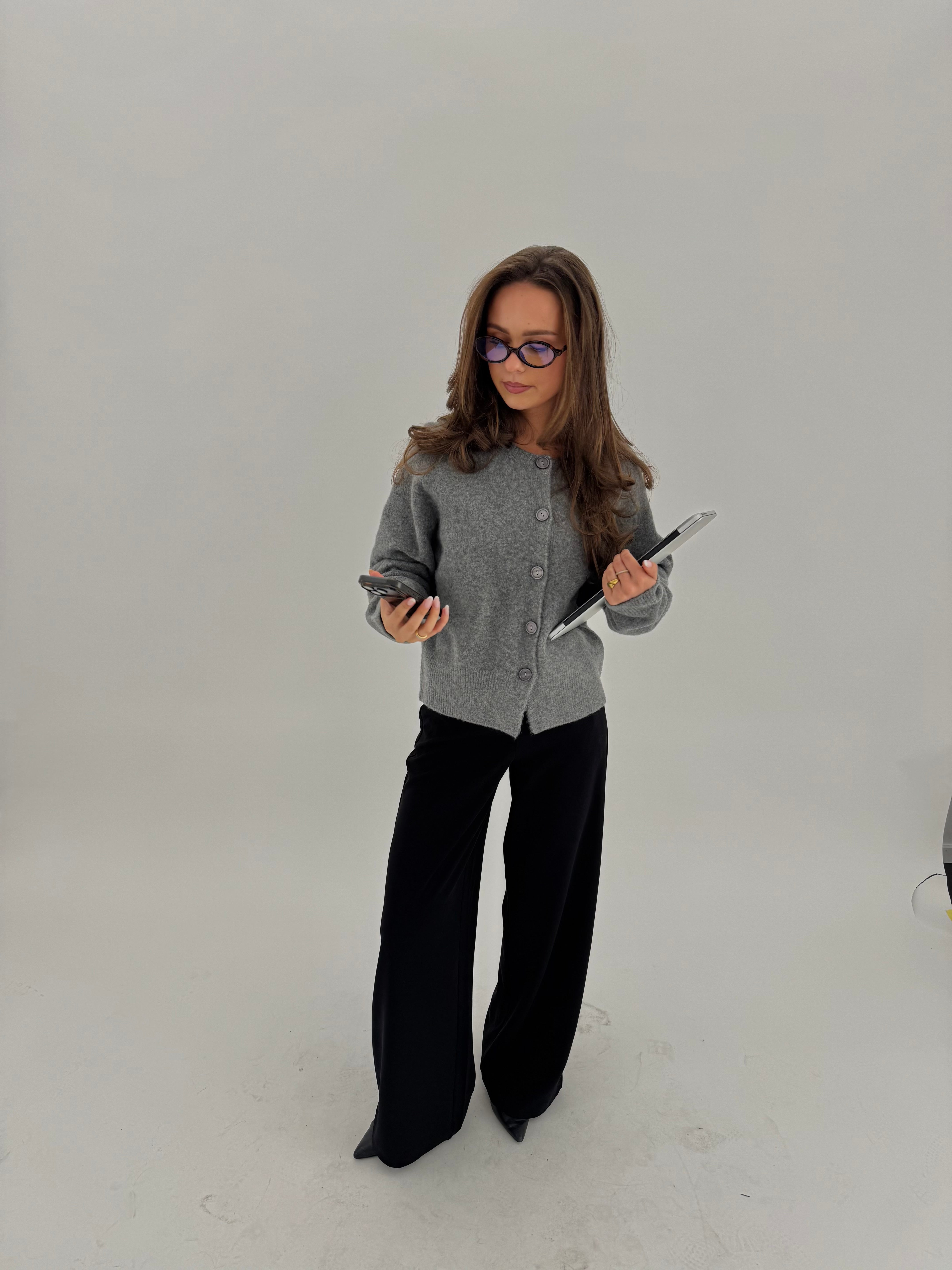 VMSIF Knitted Cardigan - Medium Grey Melange